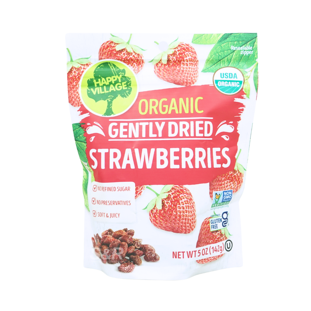 Happy Village Organic ently Dried Strawberries 142g